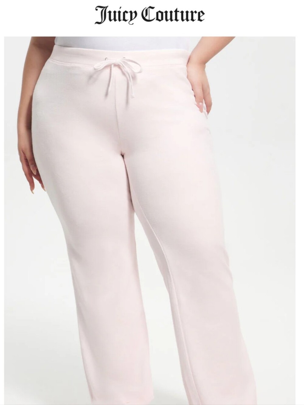 Juicy Couture Classic Cotton Velour Soft Glow Drawstring Track Pants Size 1X